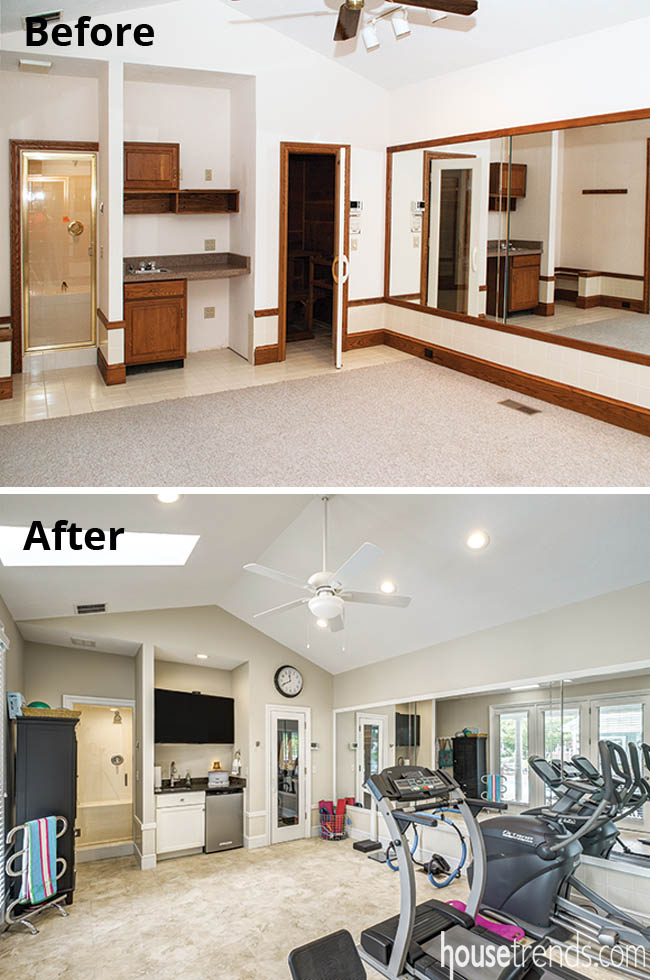 Master bedroom leads to a home gym