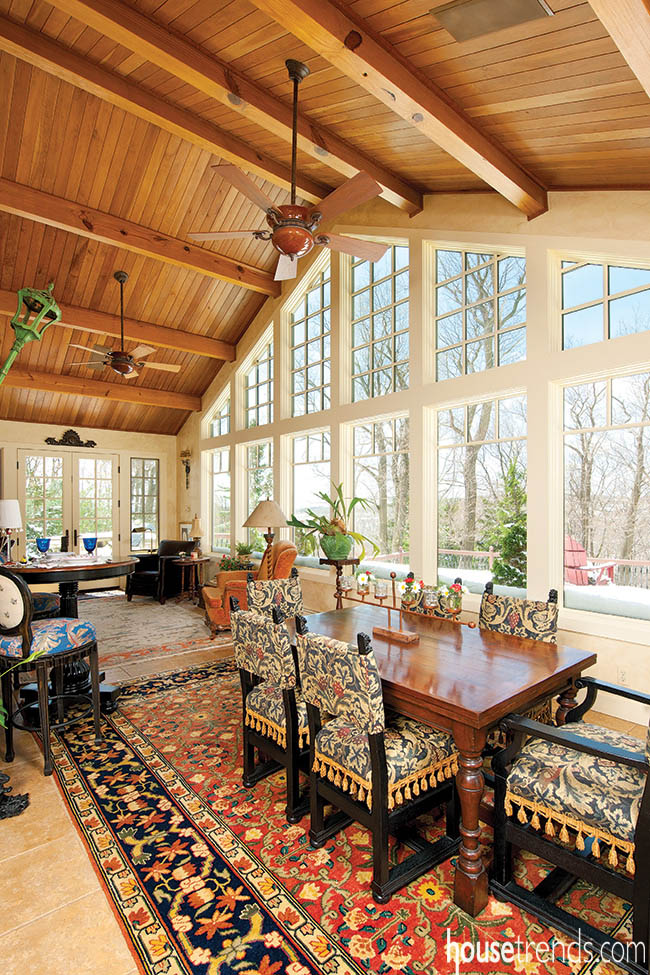 Dining room windows offer incredible view