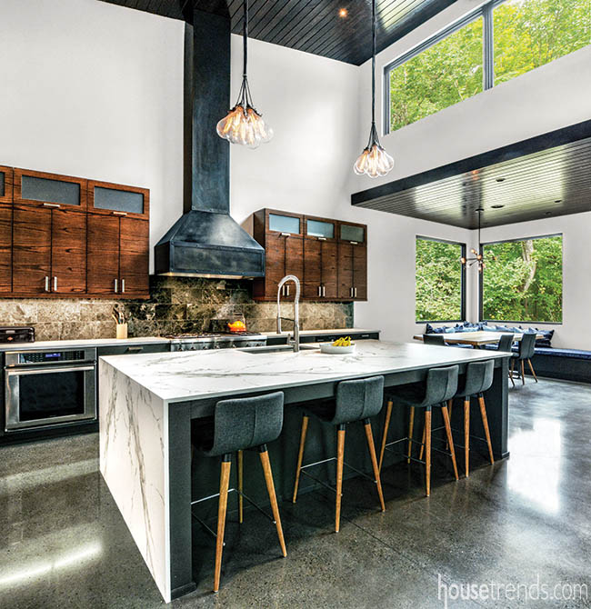 Island material mimics marble