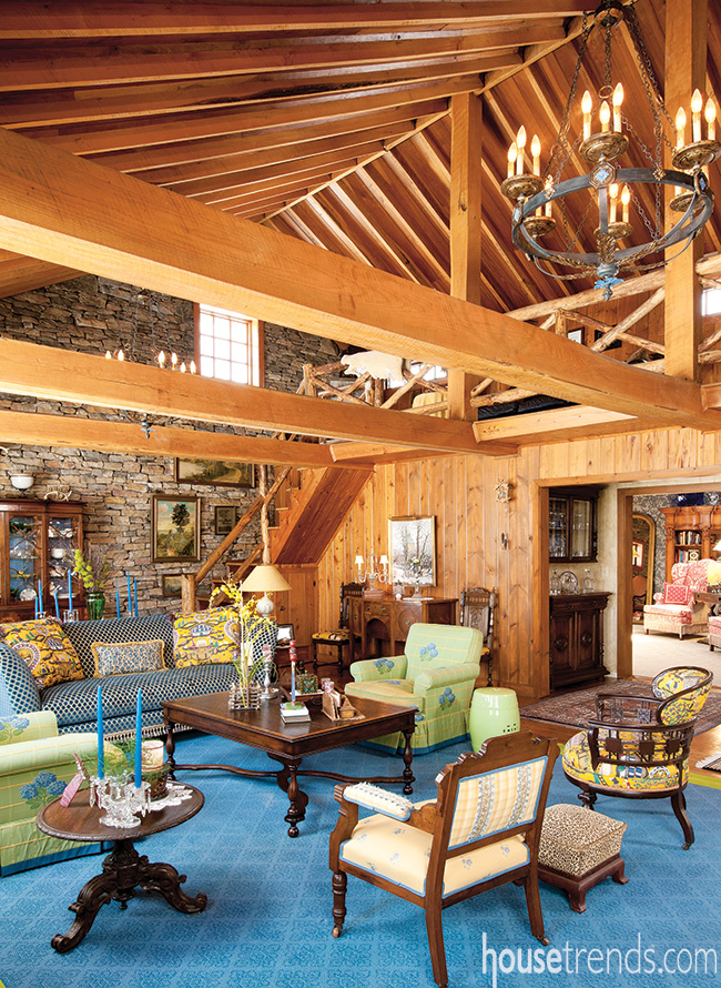 Interior design ideas bring the Swiss Alps to a living room