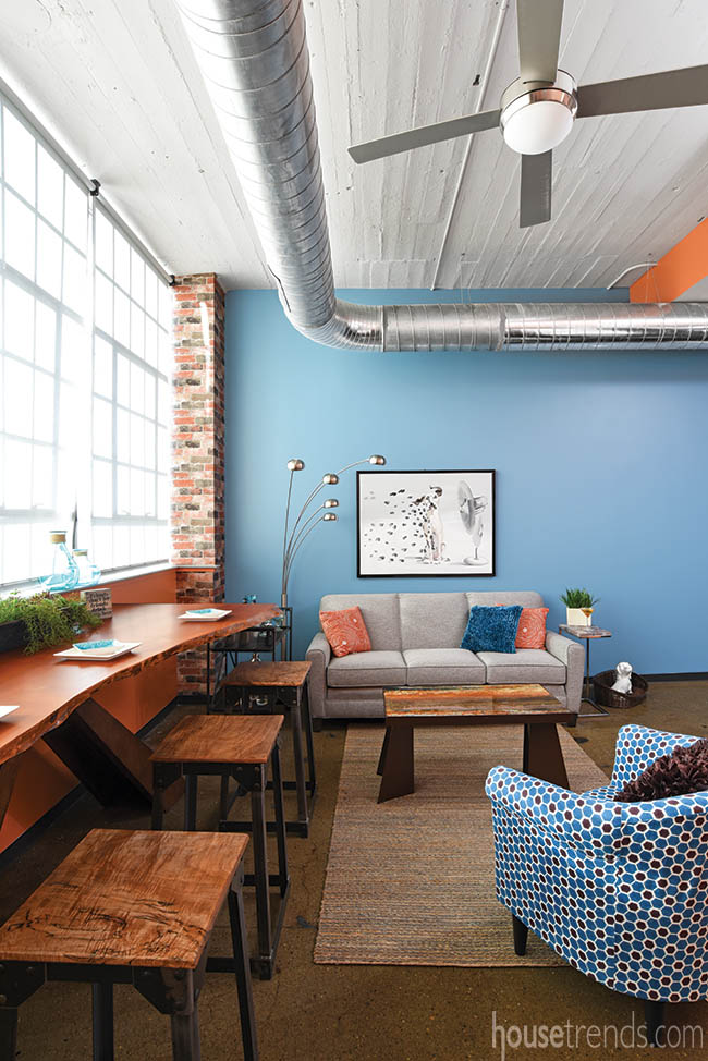 Artwork pops in a loft