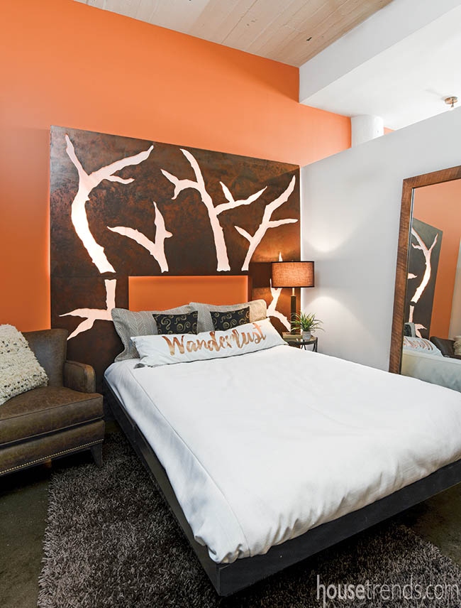 Cozy bed promotes rest and relaxation