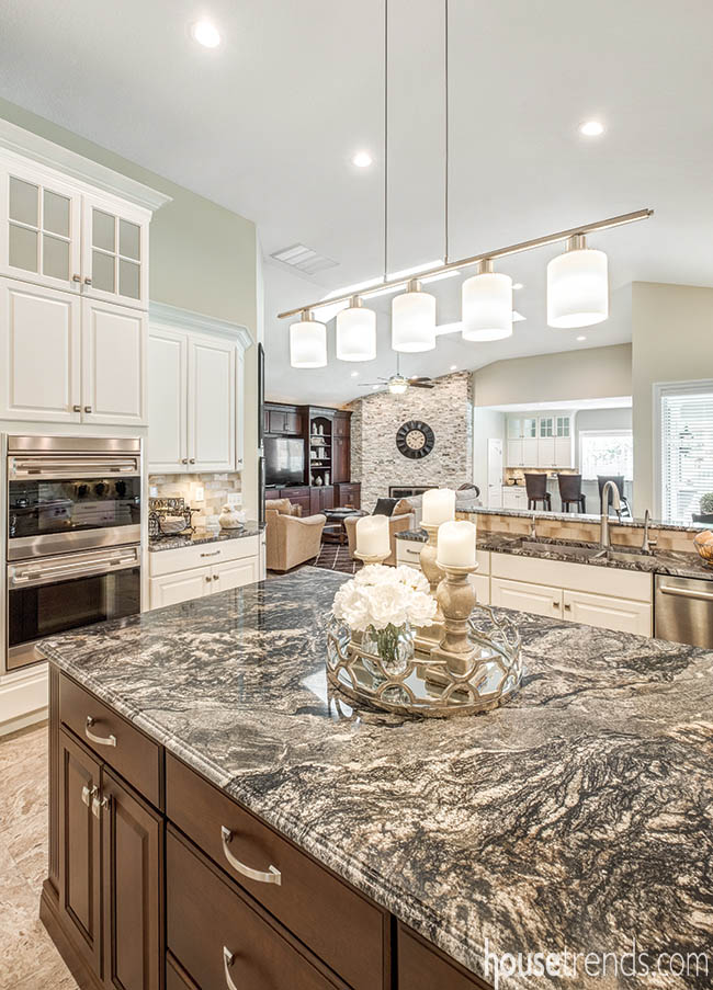 Prep island adds convenience to a remodeled kitchen