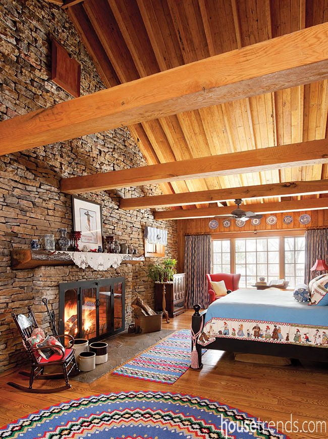 Master bedroom fireplace with charming link to the past