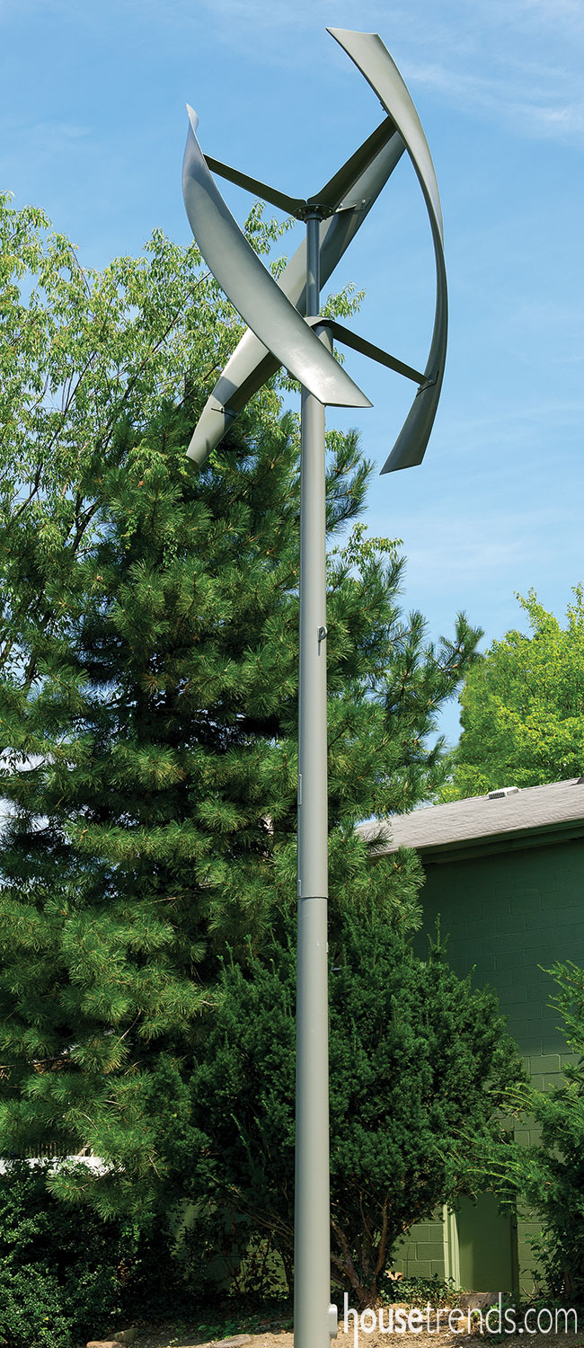 Windmill generates power for a green home