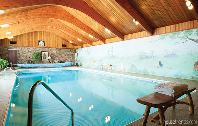 Mural adds a personal touch to an indoor pool