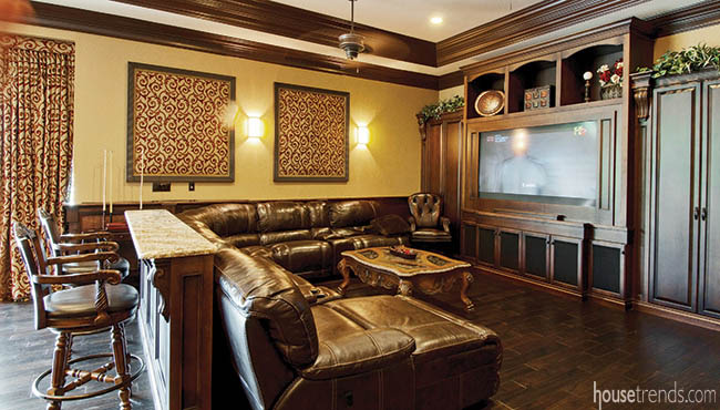 Game room offers a place for movie watching
