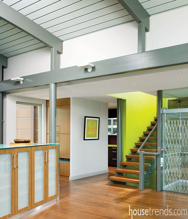 Eco-friendly home boasts an elevator