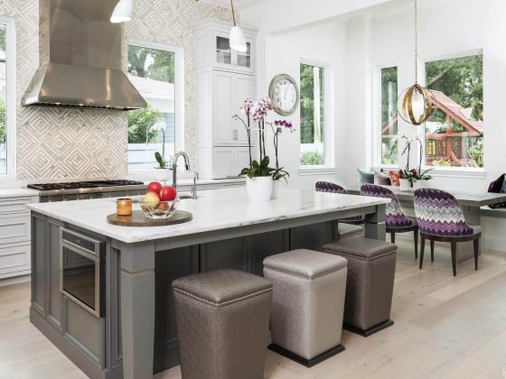 Geometric backsplash draws the eye