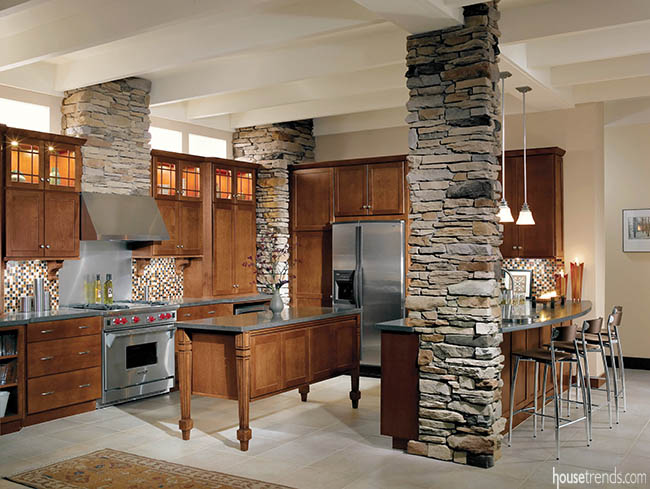 Kitchen island slims down