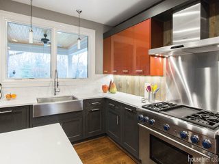 Appliances add texture to a remodeled kitchen