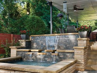 Contemporary water feature makes a splash