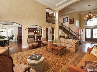 Arches add a unique twist to an open floor plan