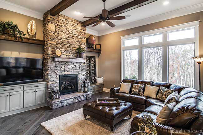 Hearth room is a cozy spot to relax