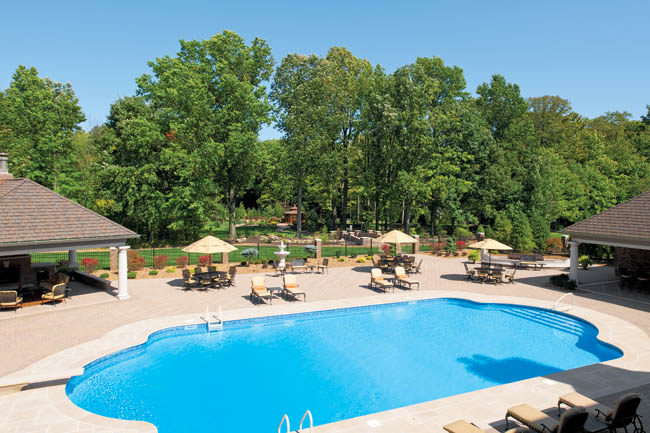 Swimming pool mirrors a hotel's pool design