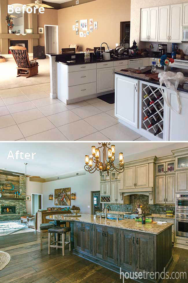 Kitchen remodeled to create one large gathering space