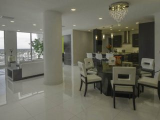 Dining room gets a non-traditional table