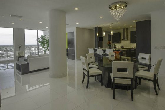 Dining room gets a non-traditional table
