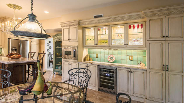 Painted kitchen cabinets show their age well