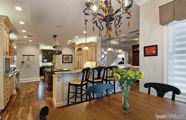Kitchen design creates separate spaces