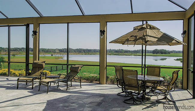 Outdoor umbrella offers refuge from the sun