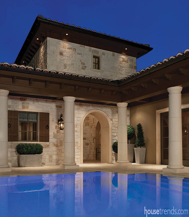 Courtyard houses inviting swimming pool