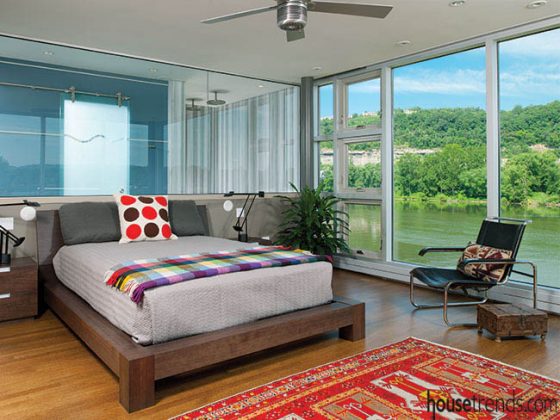 Master bedroom takes advantage of the view