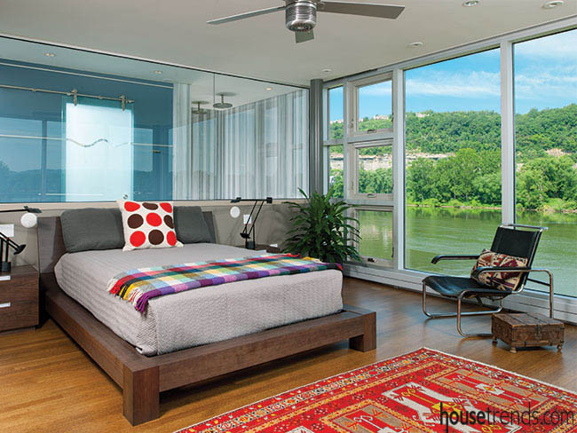 Master bedroom takes advantage of the view