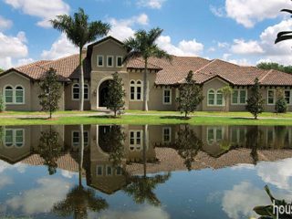 Tuscan home design sits on the water