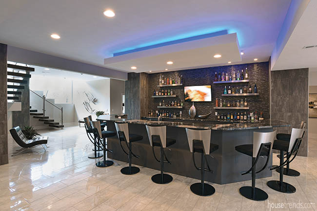 Lower level bar with a high-end design