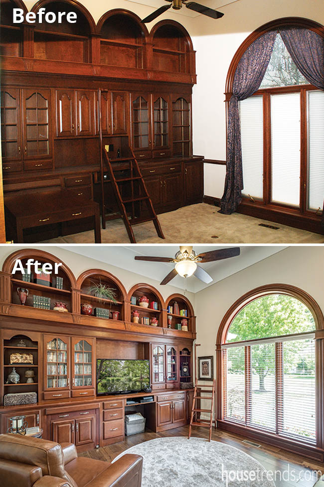 Home office remodel preserves woodwork