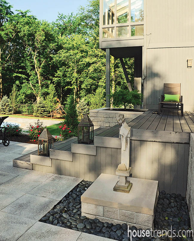 Statue on patio offers a tribute