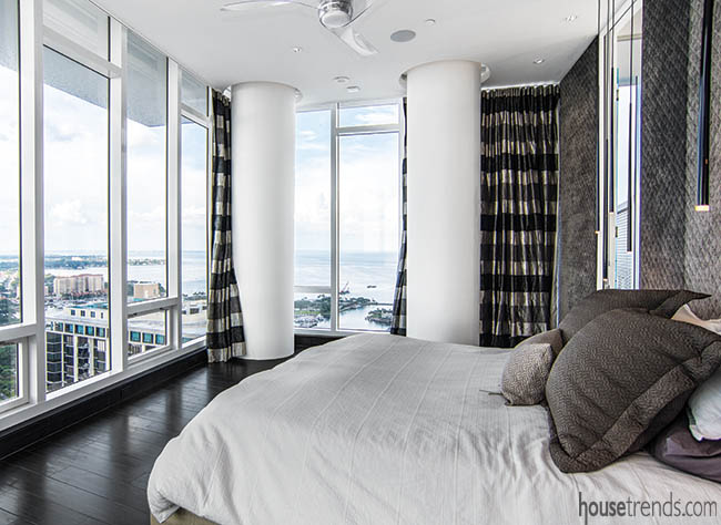 Luxurious feel in a master bedroom