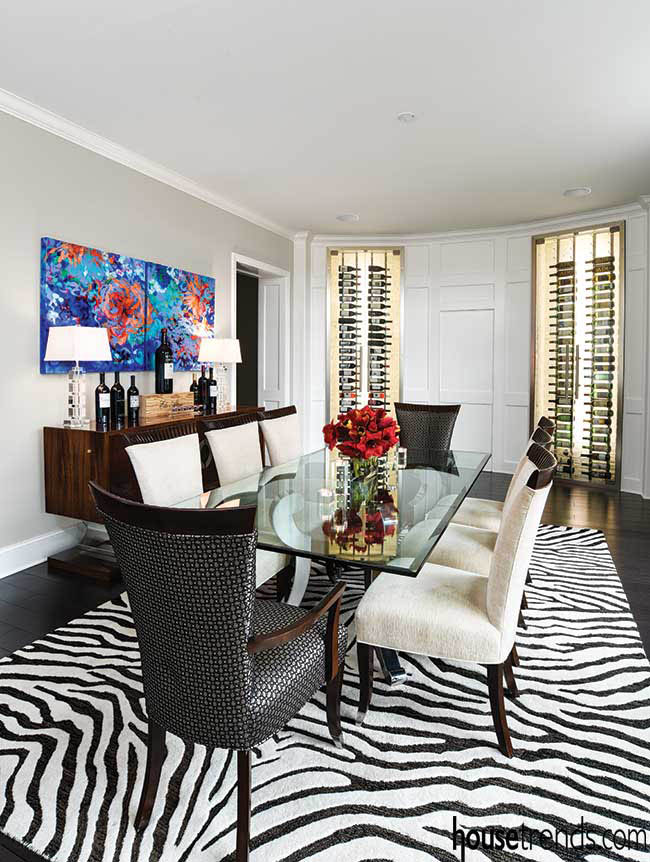Dining room shows a love of wine