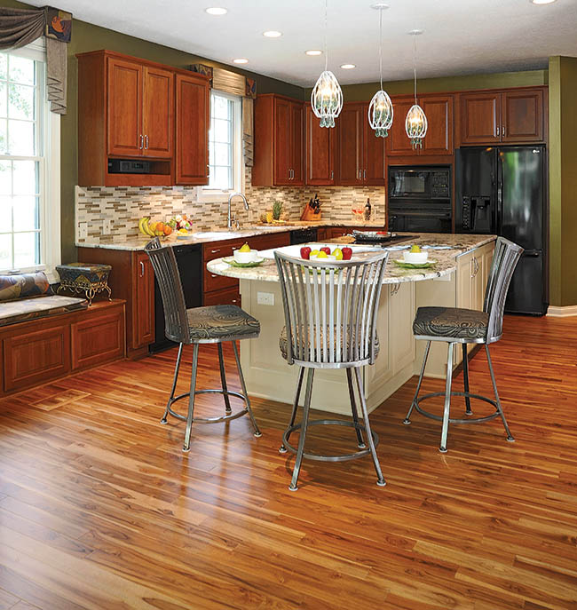 Kitchen flooring serves as a backdrop