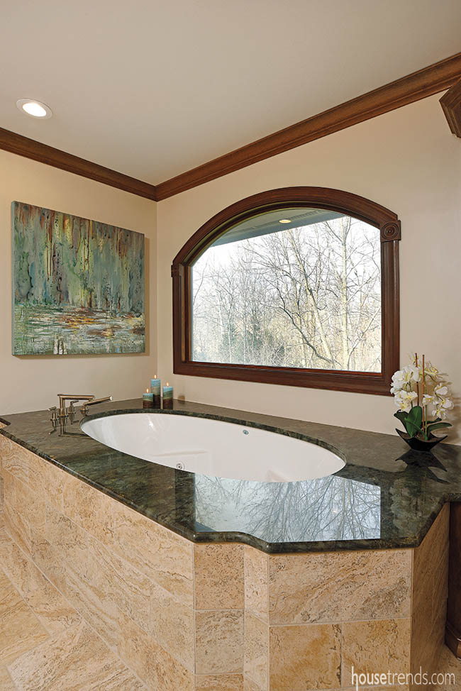 Bathtub surrounds add shocks of color