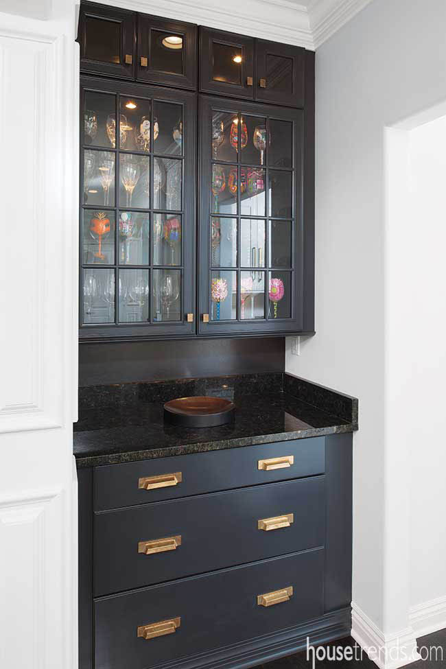 Butler's pantry serves as natural barrier between two rooms