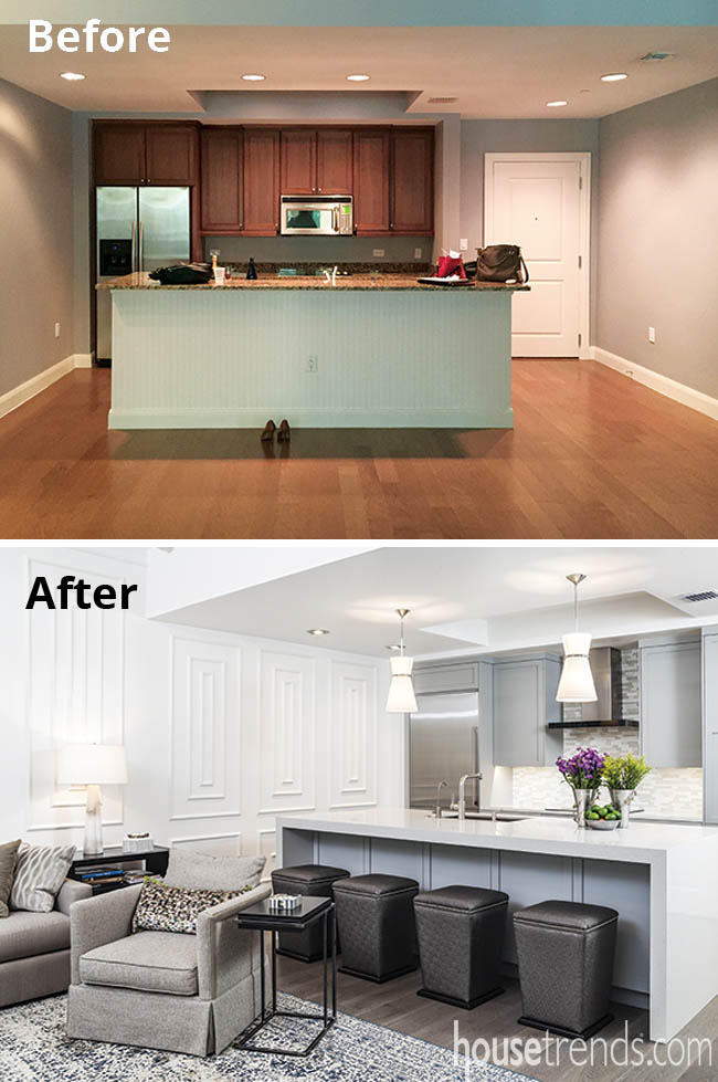 Quartz countertops in a modern kitchen