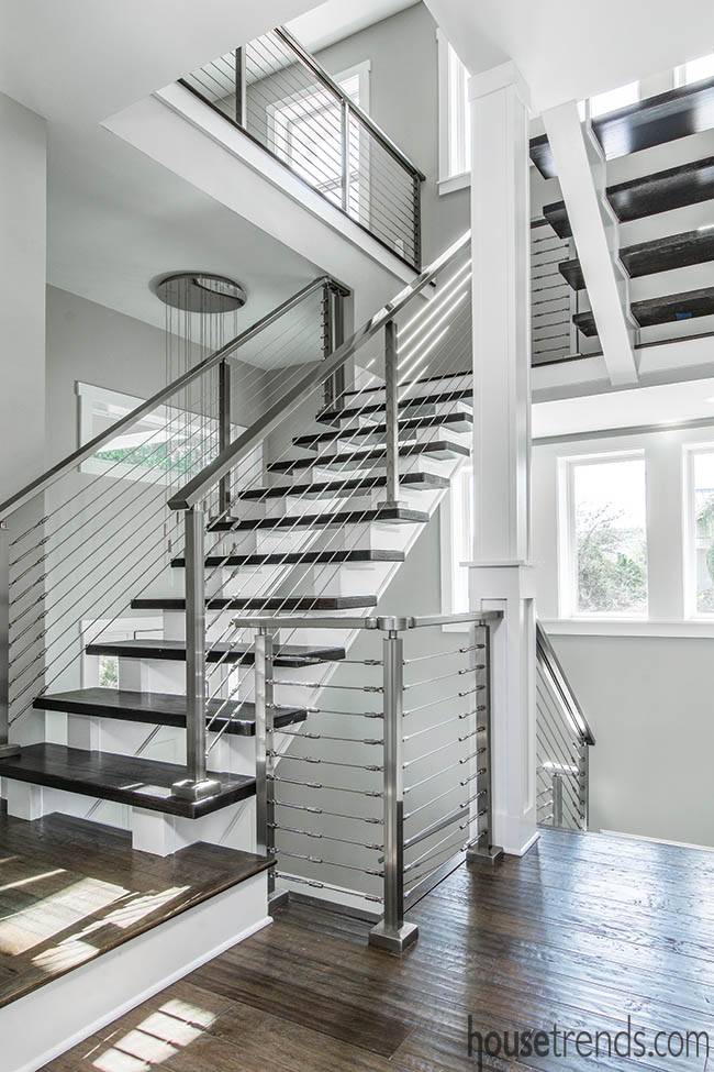 Stainless steel staircase with a modern vibe