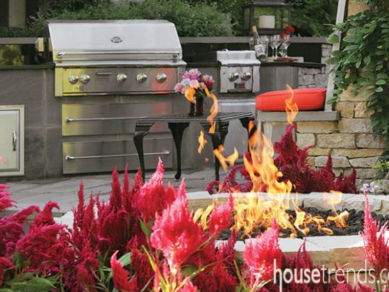 Fire pit keeps a terrace design hot