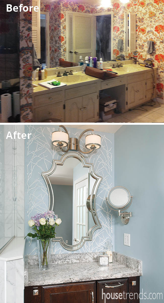 Master bathroom vainty is the perfect spot to do hair and makeup