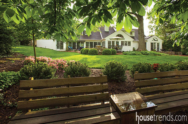 Patio presents multiple gathering areas