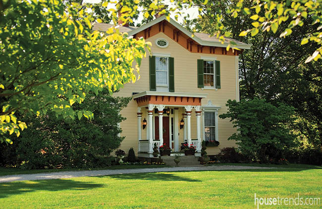 Cheery facade welcomes guests