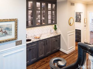 Hallway leads guests to a dining room