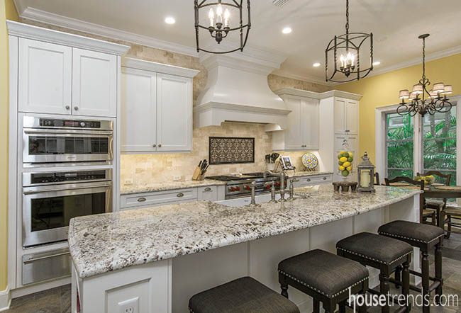 Kitchen island with seating sees everyday use