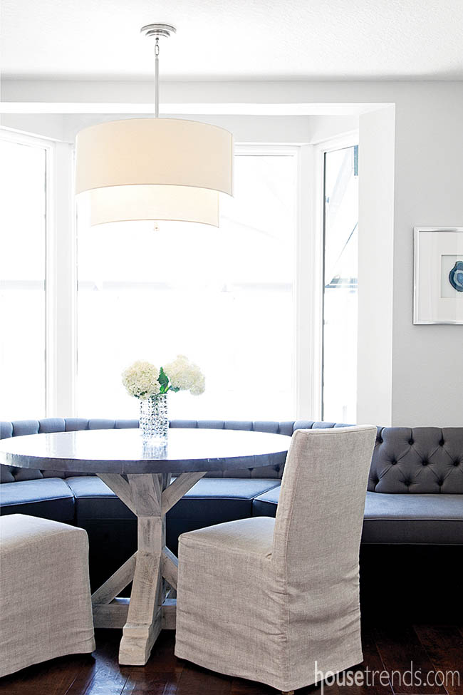 Breakfast nook bathed in sunlight