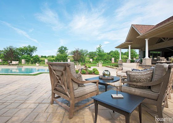 Outdoor furniture creates cozy gathering spaces