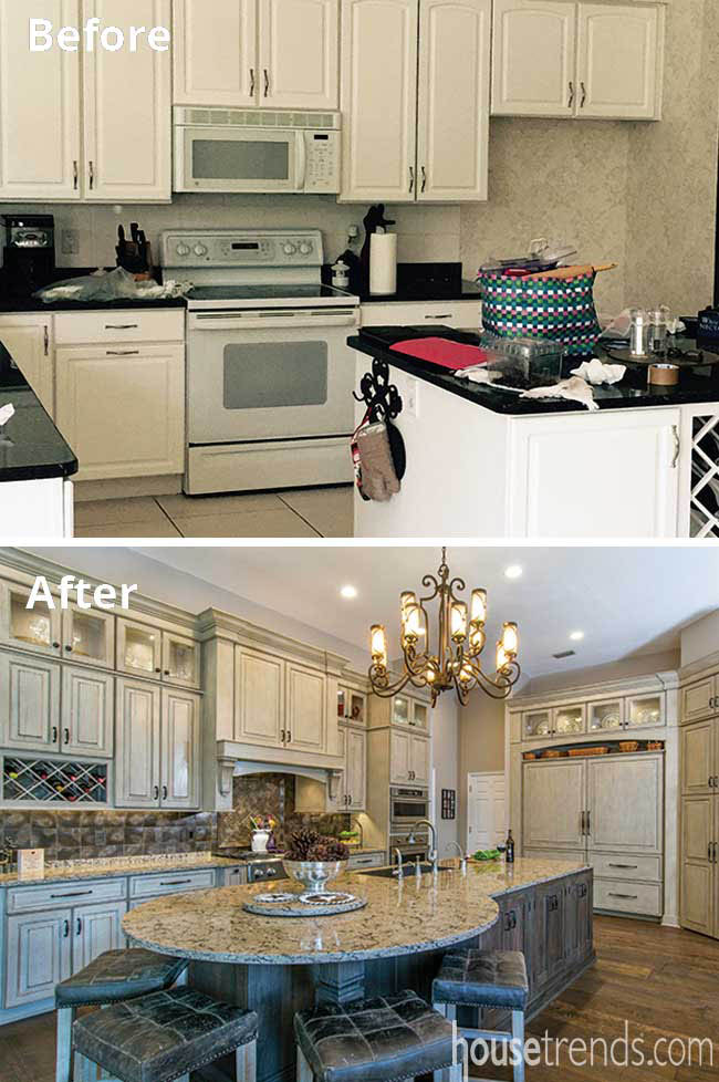 Kitchen island offers plenty of seating