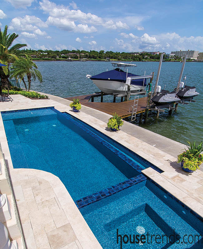Luxurious saltwater pool by the sea