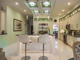 Porcelain tile adds texture and style to the kitchen